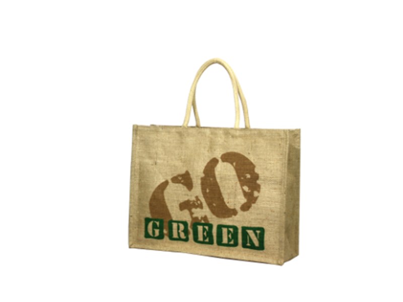 9 JUTE BAG WITH TWO COLOUR PRINT