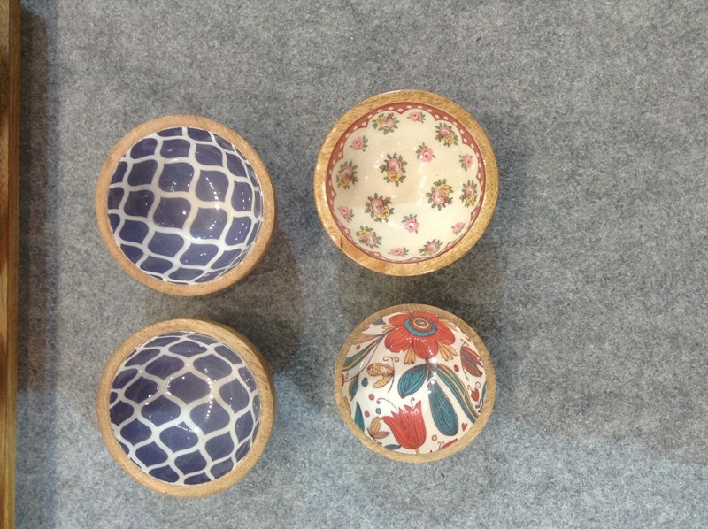 Ethnic Wooden Bowls- Set of 4