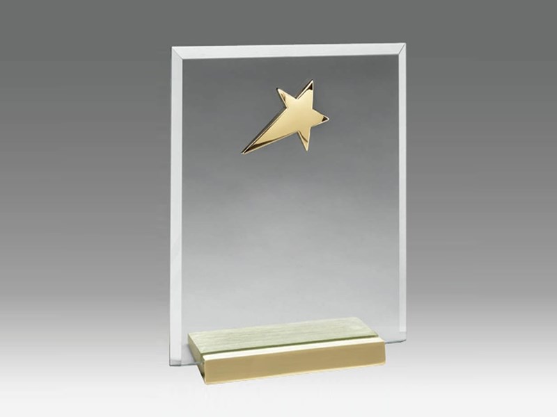 Plaque with Silver Star and silver gold base