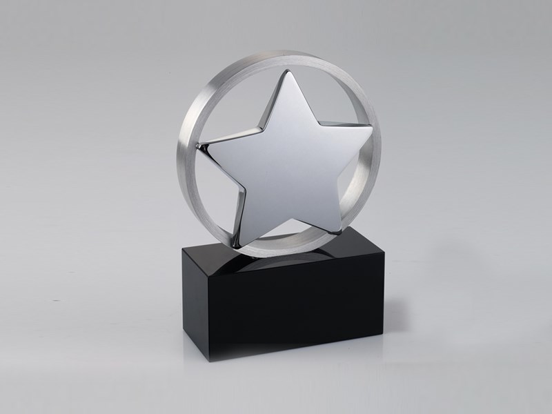  Silver Star on black crystal base