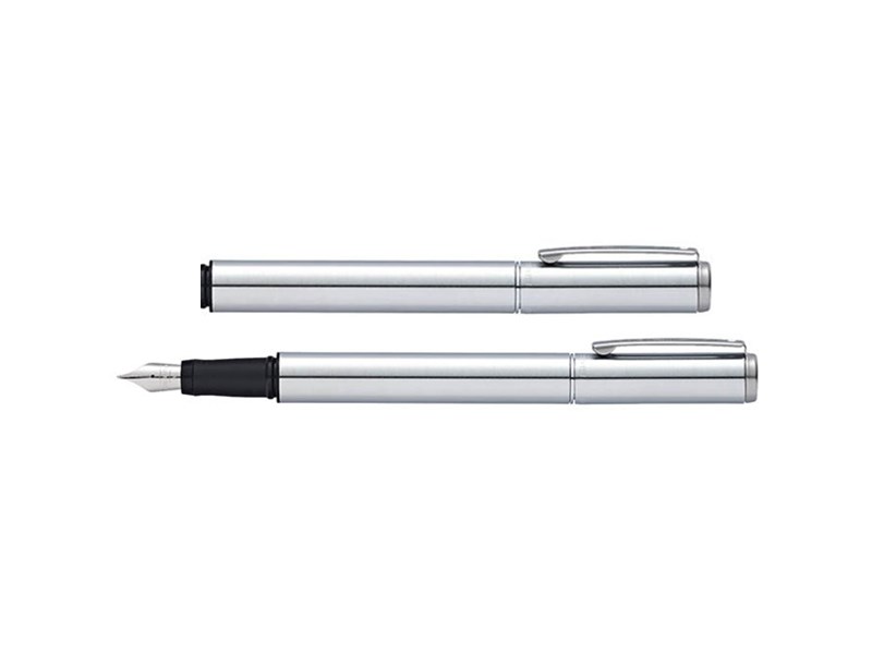 Sheaffer Brushed chrome cap featuring chrome plate trim FP