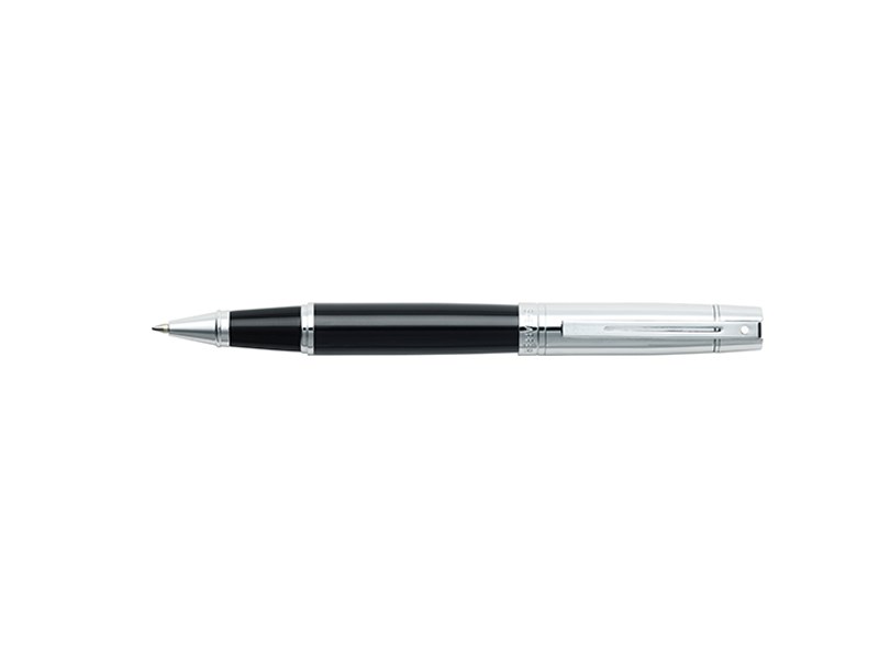 Sheaffer Gloss black barrel, bright chrome cap featuring chrome plate trim RB 