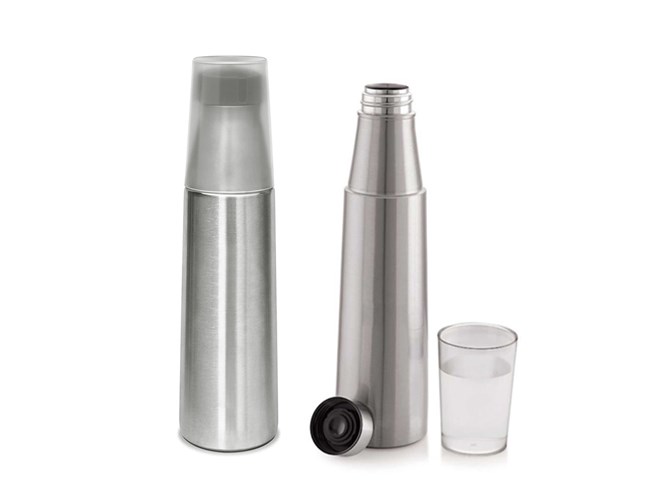 Steel Water Bottle with Glass 1000 ml